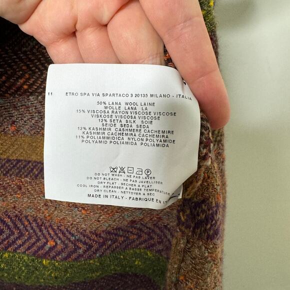 Etro Striped Multicolor Open Cardigan 40 - Picture 5 of 11